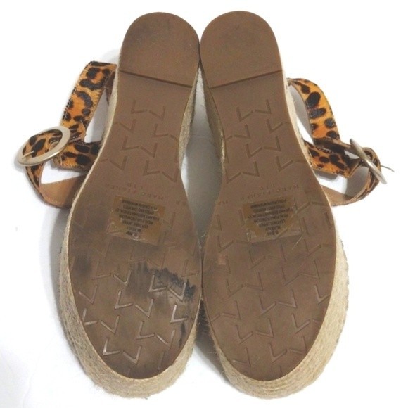 Marc Fisher Rexly Leopard Fur Espadrille Platform Sandals Stylish Trendy 6.5 - Picture 9 of 10
